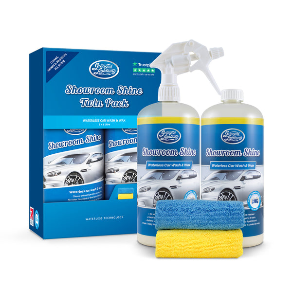 Showroom Shine 1L Twin Pack Plus 2 Microfibre Cloths - Gift Pack