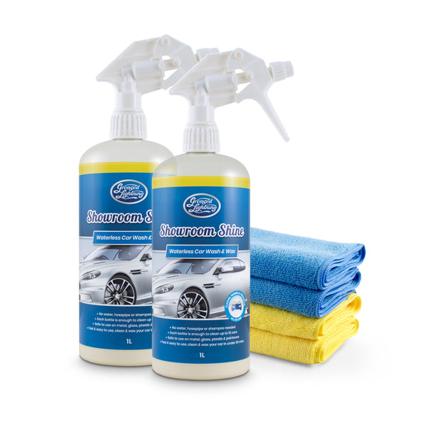 Showroom Shine Twin Pack and 4 Microfibre Cloths